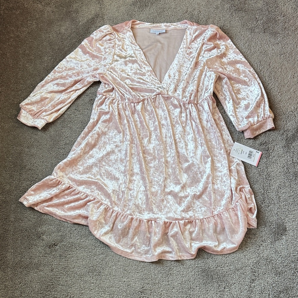 Motherhood Lotus Pink Velour Dress SIZE L